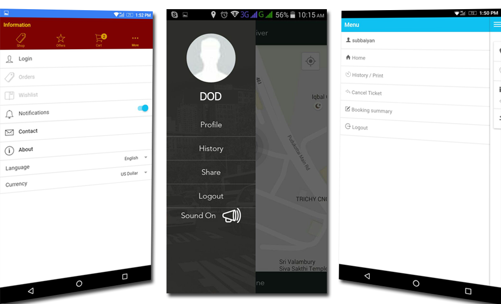 doditsolutions-mobile-app-development-menu-screens